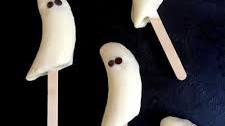 Healthy Halloween Banana Ghost Pops
