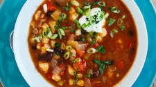 Heart Healthy Black Bean and Hominy Chili