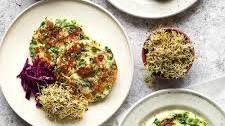 Herby Potato Pancakes with Spring Onions & Peas