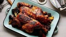 Honey-Roasted Chicken with Garlic, Lavender, and Roasted Vegetables