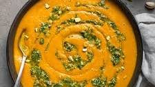 Hubbard Squash Soup with Pistachio Gremolata