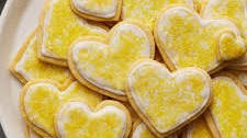 Iced Lemon Sugar Cookie Hearts