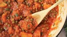 Italian Meatball Stew with Potatoes and Peas