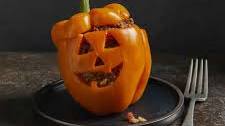 Jack-o'-Lantern Stuffed Peppers