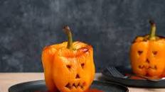 Jack-o'-Lantern Stuffed Peppers