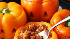Jack-O'-Lantern Stuffed Peppers