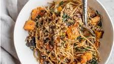 Kale Pasta with Butternut Squash and Pecan Parmesan