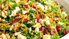 Kale Salad with Cranberries and Pecans