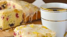 Lemon Drizzle Cake with Raspberries & Blueberries
