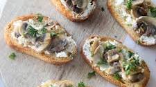 Lemony Mushroom Crostini with Shallot & Chive Boursin