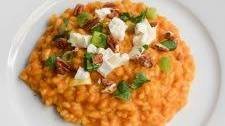 Low FODMAP pumpkin risotto with goat cheese
