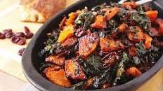 Make-Ahead Roasted Squash and Kale Salad With Spiced Nuts, Cranberries, and Maple