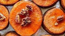 Maple Pecan Roasted Sweet Potato Slices
