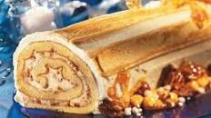 Maple Yule Log with Candied Nuts