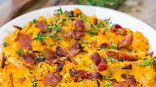 Mashed Sweet Potatoes with Bacon