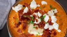 Mashed Sweet Potatoes With Goat Cheese and Bacon