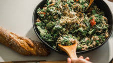 Mediterranean Quinoa Kale Tahini Salad