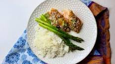 Miso Salmon with Rice + Asparagus