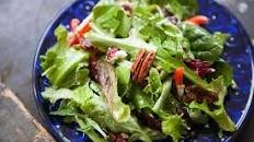 Mixed Green Salad with Pecans, Goat Cheese, and Honey Mustard Vinaigrette