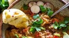 Moroccan Red Lentil Quinoa Soup