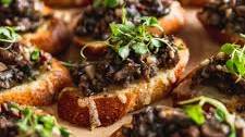 Mushroom Bruschetta with Gruyere and Thyme