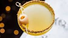 New Year's Golden Tiki Cocktail ( Gold Rum Lychee Champagne Cocktail)
