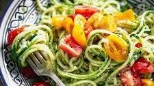 No-Cook Zucchini Noodles with Pesto