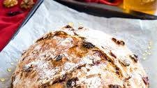 No-Knead Cranberry Walnut Bread with Honey
