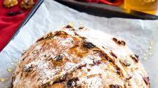 No-Knead Cranberry Walnut Bread with Honey