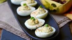 Olive Tapenade Deviled Eggs