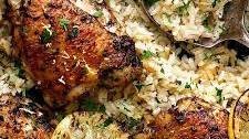 One Pot Greek Chicken and Lemon Rice
