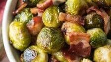 Oven Roasted Brussels Sprouts with Bacon