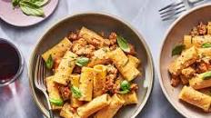 Pasta with Sausage, Basil, and Mustard
