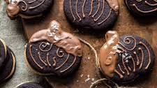 Peanut Butter Stuffed Chocolate Jack-O’-Lantern Cookies