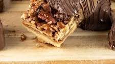 Pecan Pie Bars Dipped in Chocolate