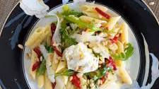Penne with Arugula, Roasted Peppers, and Lemon Ricotta