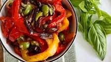 Peperonata ~ Italian Sautéed Bell Peppers with Olives and Capers