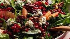 Pomegranate Salad - with Spinach, Kale, Honey Walnuts & Pomegranate Dressing