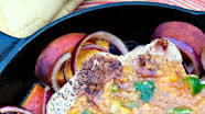 Pork Chops with Peach Jalapeno Sauce
