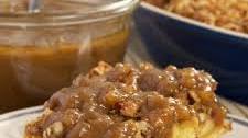 Praline Bread Pudding with Caramel-Pecan Sauce