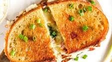 Provolone Grilled Cheese with Mashed Potatoes and Bacon