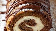 Pumpkin Chocolate Swiss Roll Cake