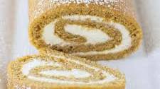 Pumpkin Roll Cake with Ginger Buttercream