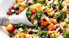 Quinoa Salad with Pomegranate, Kale & Butternut Squash