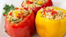 Quinoa Stuffed Bell Peppers with Lemon and Mint