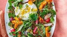 Radish, burrata & nasturtium salad with quinoa