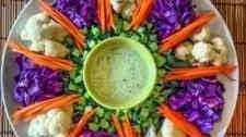 Rainbow Veggie Platter with Parsley-Tahini Sauce
