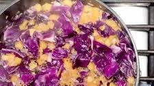 Red Cabbage Stir Fry with Butternut Squash and Garlic (recipe card)