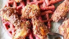 Red Velvet Waffles and Chicken