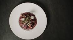 Red wine risotto with radicchio and curd cheese